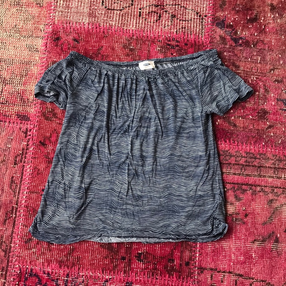 Blue off-the-shoulder Old Navy Top NWOT